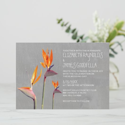 Vogel van het paradijs-huwelijk kaart (Staand voorkant)