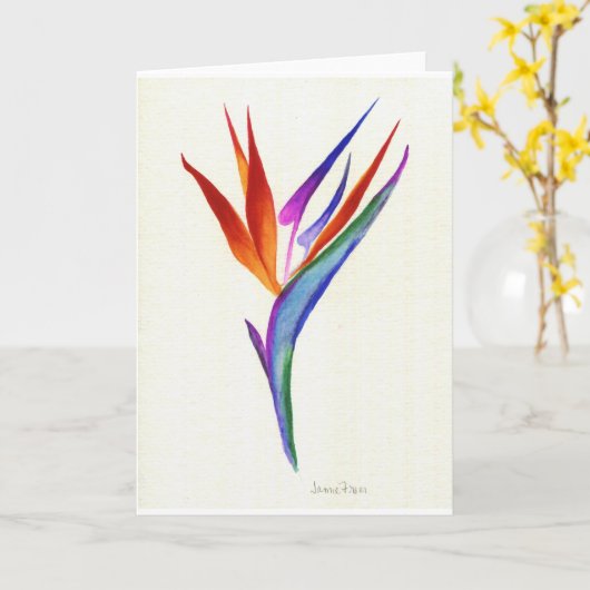 Vogel van het Paradijs Kaart (Gele Bloem)