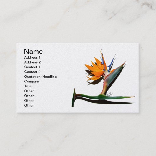 Vogel van het Paradijs met het Visitekaartje van d (Voorkant)