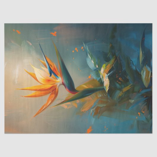 Vogel van het Paradijs olieverfschilderij Decoupag Tissuepapier (Voorkant)