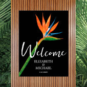 Vogel van het paradijs op Black Wedding Welcome Poster