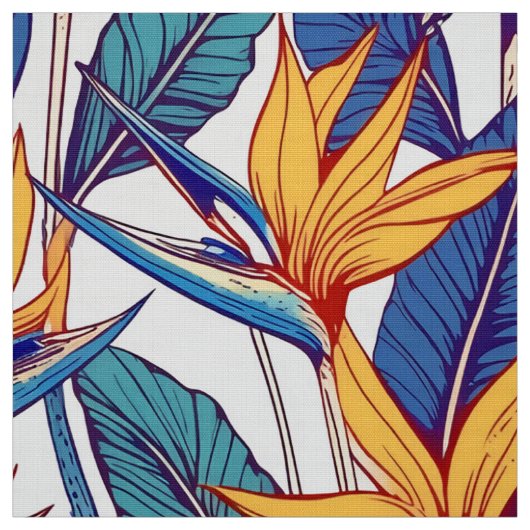 Vogel van het paradijs patroon stof (Swatch)