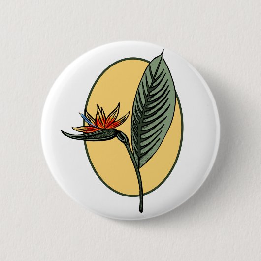 Vogel van het Paradijs Ronde Button 5,7 Cm (Voorkant)