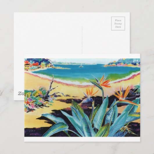 Vogel van het Paradijs Strand Tropische Scène Briefkaart (Voorkant / Achterkant)