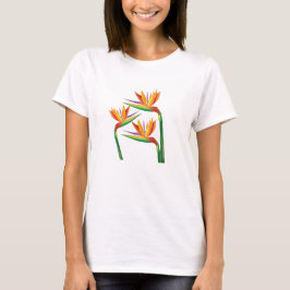 Vogel van het Paradijs Tropische Bloemen Custom T-shirt