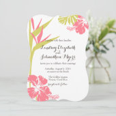 Vogel van het Paradijs Tropische Bloemen Huwelijks Kaart (Staand voorkant)