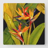 Vogel van het Paradijs Vierkante Klok (Voorkant)