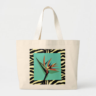Vogel van het Paradise Aqua/Zebra Jumbo-Tas Grote Tote Bag
