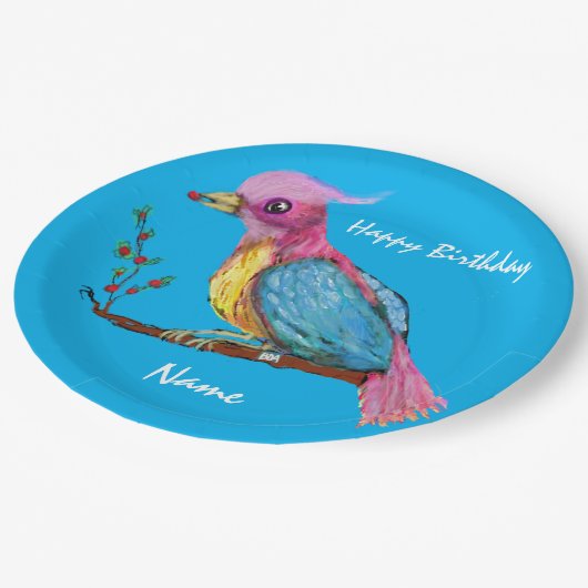 Vogel van het Paradise Birthday Celebration Papieren Bordje (Gekanteld)