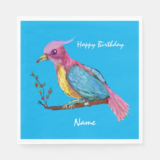 Vogel van het Paradise Birthday Celebration Servet (Voorkant)