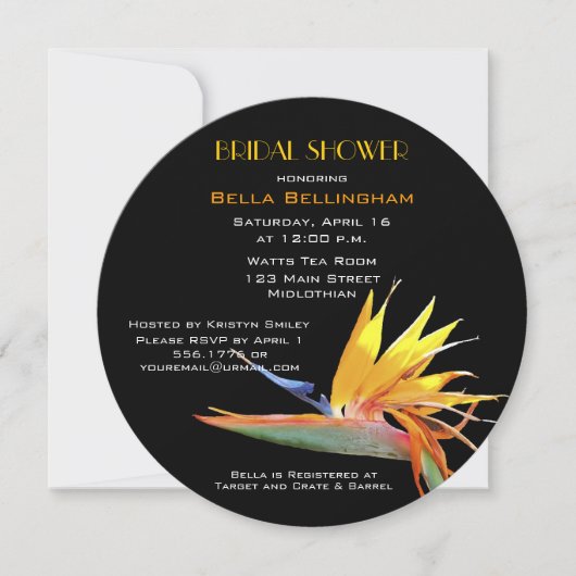 Vogel van het Paradise Bridal Shower Invitation Kaart (Voorkant)