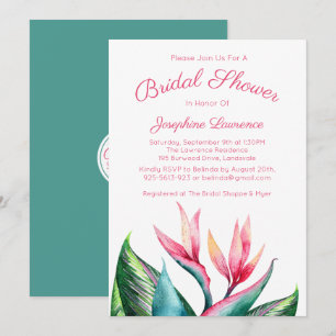 Vogel van het Paradise Bridal Shower Invitations Kaart
