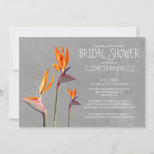 Vogel van het Paradise Bridal Shower Invitations Kaart (Voorkant)
