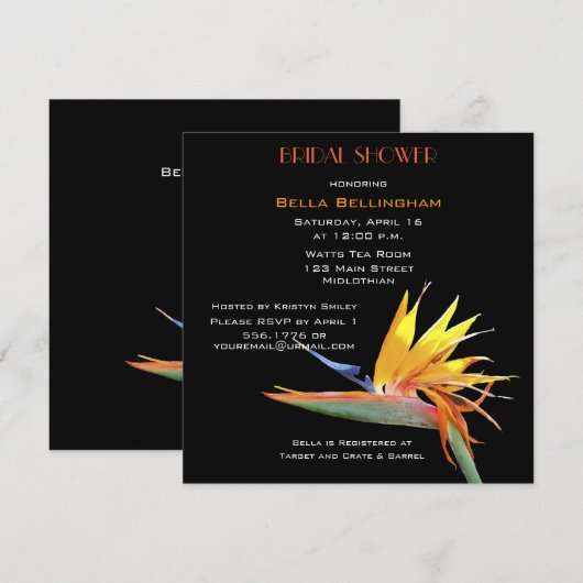 Vogel van het Paradise Bridal Shower Kaart (Voorkant / Achterkant)