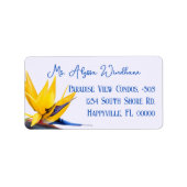 Vogel van het Paradise Flower Return-adres Etiket (Voorkant)