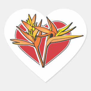 Vogel van het Paradise Heart Hart Sticker