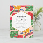 Vogel van het Paradise Tropical Bridal Shower Invi Kaart (Staand voorkant)