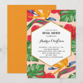 Vogel van het Paradise Tropical Bridal Shower Invi Kaart (Voorkant / Achterkant)