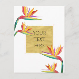 Vogel van Paradijs Elegant Goud Witte Trouw Briefkaart