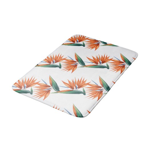 Vogel van paradijs, exotische strelitzia-bloem badmat (Gekanteld)