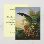Vogel van Paradijs TROUW SAVE THE DATE briefje (Voorkant / Achterkant)