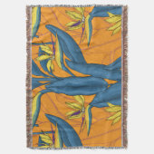 Vogel van paradijse bloemen op sinaasappel deken (Voorkant Verticaal)