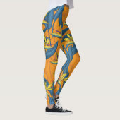 Vogel van paradijse bloemen op sinaasappel leggings (Rechts)