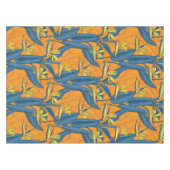 Vogel van paradijse bloemen op sinaasappel tafelkleed (Voorkant (Horizontaal))