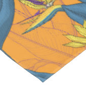 Vogel van paradijse bloemen op sinaasappel tafelkleed (Gekanteld)