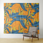 Vogel van paradijse bloemen op sinaasappel wandkleed (In Situ (horizontaal))