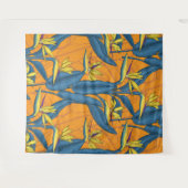 Vogel van paradijse bloemen op sinaasappel wandkleed (Voorkant (horizontaal))