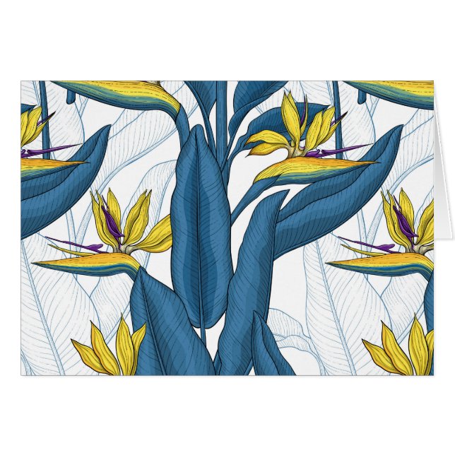 Vogel van paradijse bloemen op wit (Voorkant Horizontaal)