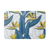 Vogel van paradijse bloemen op wit badmat (Voorkant)