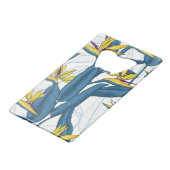 Vogel van paradijse bloemen op wit creditkaart flessenopener (Voorkant Gekanteld)