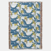 Vogel van paradijse bloemen op wit deken (Voorkant Verticaal)