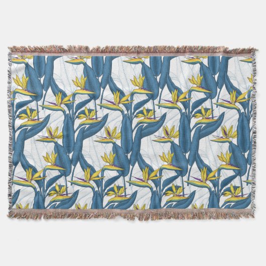 Vogel van paradijse bloemen op wit deken (Voorkant)
