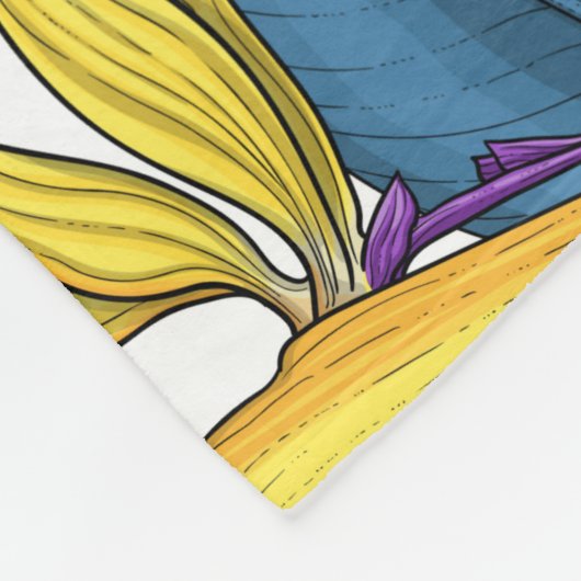 Vogel van paradijse bloemen op wit fleece deken (Hoek)