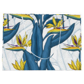 Vogel van paradijse bloemen op wit groot cadeauzakje (Achterkant)