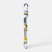 Vogel van paradijse bloemen op wit iPhone hoesje (Rechterkant)