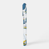 Vogel van paradijse bloemen op wit iPhone hoesje (Linkerkant)