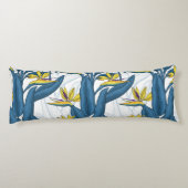 Vogel van paradijse bloemen op wit lichaamskussen (Achterkant)