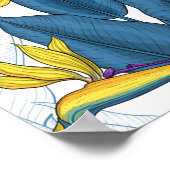 Vogel van paradijse bloemen op wit poster (Hoek)