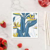 Vogel van paradijse bloemen op wit servet (Insitu)