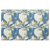 Vogel van paradijse bloemen op wit stof (Yard (91,4 cm))