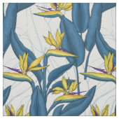 Vogel van paradijse bloemen op wit stof (Swatch)