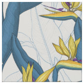 Vogel van paradijse bloemen op wit stof (Close Up)