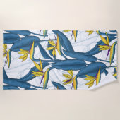 Vogel van paradijse bloemen op wit strandlaken (Voorkant)