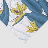 Vogel van paradijse bloemen op wit tissuepapier (Detail)