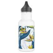 Vogel van paradijse bloemen op wit waterfles  (Links)