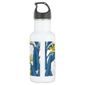 Vogel van paradijse bloemen op wit waterfles  (Achterkant)